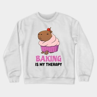 Baking is my therapy Capybara cupcake Crewneck Sweatshirt
